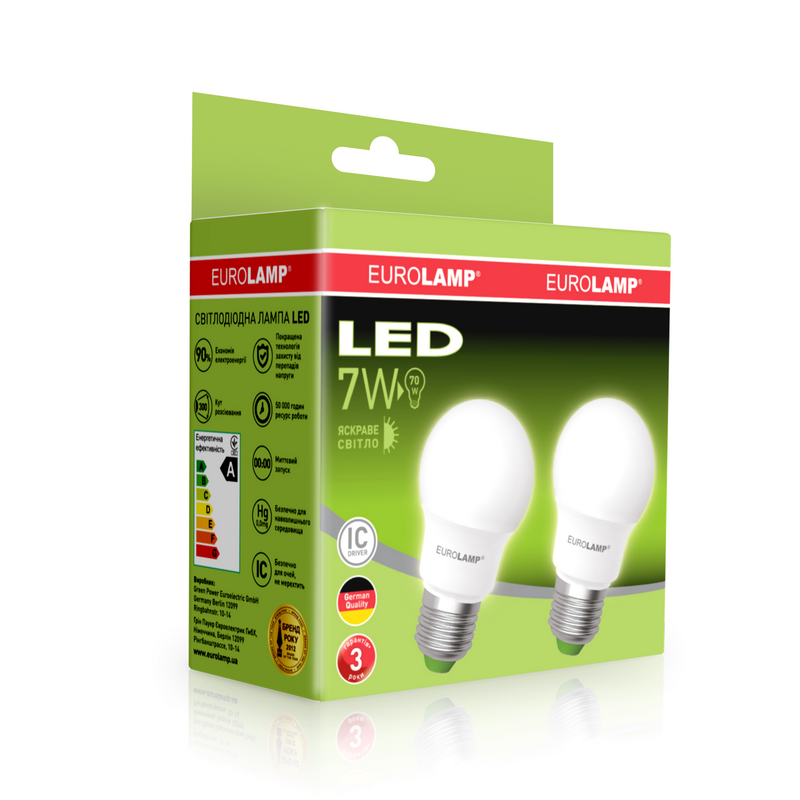 Лампа світлодіодна Eurolamp (4260410486245) 7Вт, E27, 4000K